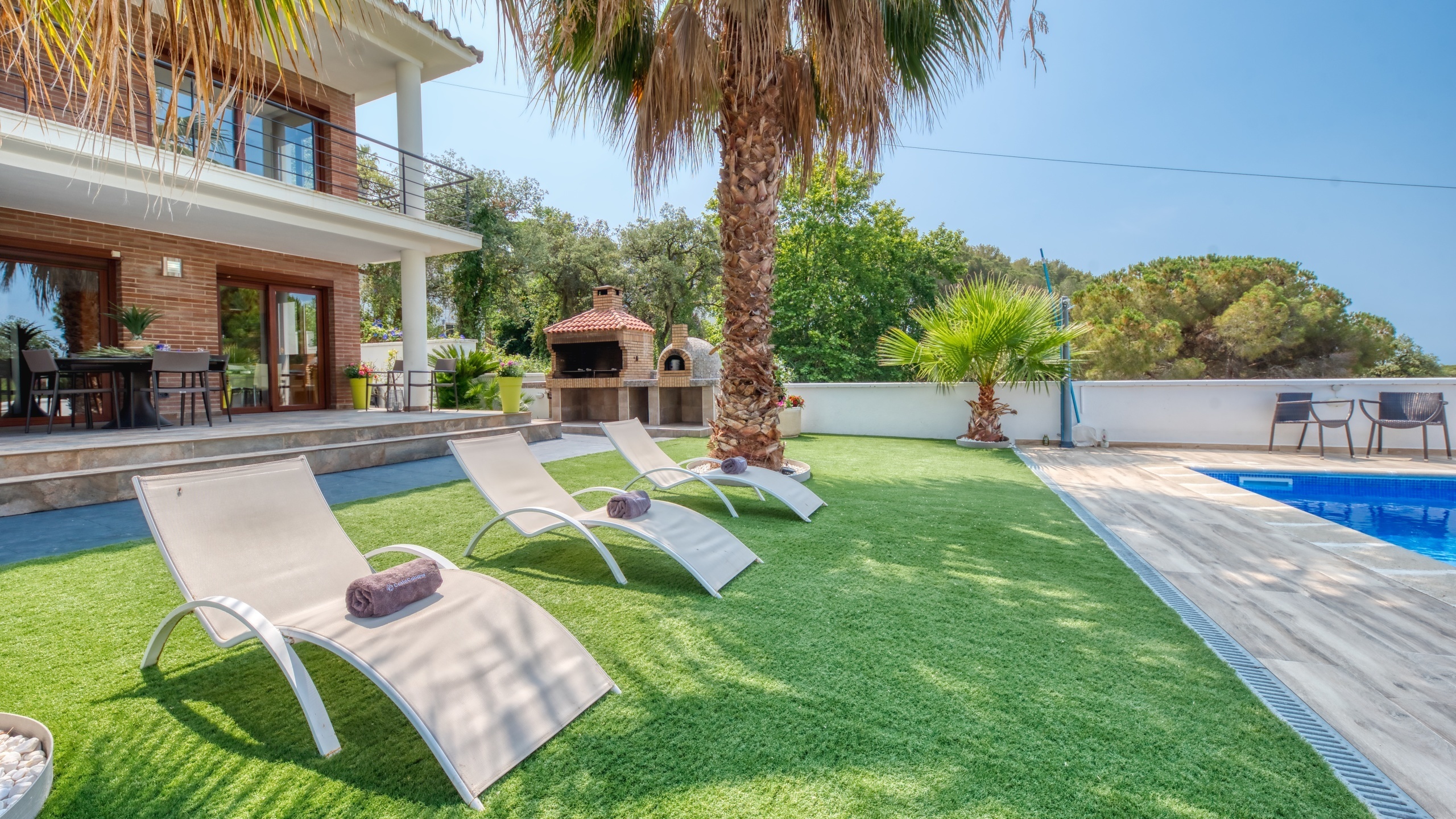 Ferienhäuser - Costa Brava - Spanien - Villa Marcella - Sonnenliegen